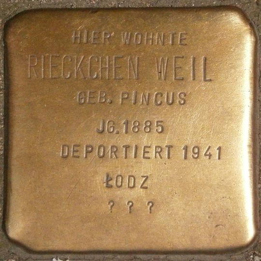 Stolperstein dedicated to Rieckchen Weil