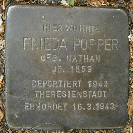 Stolperstein en memoria de Frieda Popper