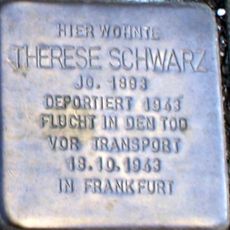 Stolperstein dedicated to Therese Schwarz