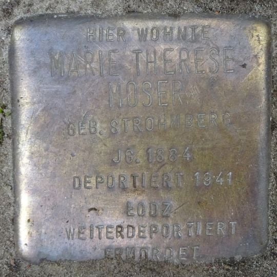 Stolperstein dedicated to Marie Therese Moser