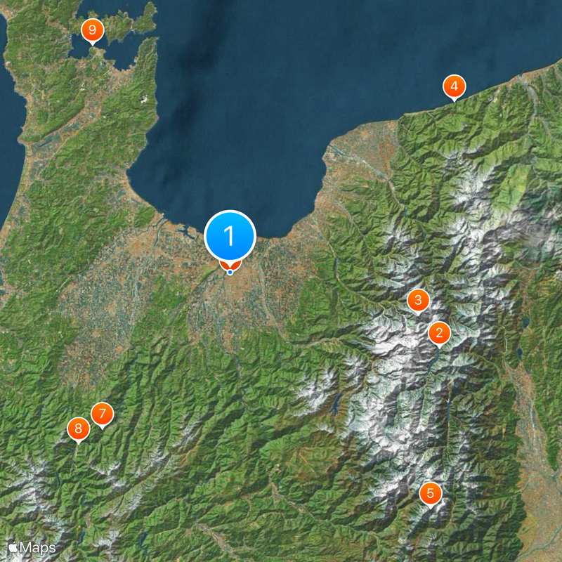 Prefektura Toyama Mapa