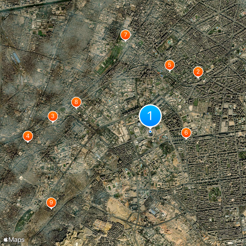 Estádio Internacional do Cairo Mapa