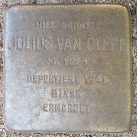 Stolperstein dedicated to Julius van Cleef