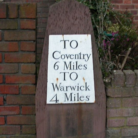 Milestone, Warwick Road; opp. Moorlands Ave in front of Milestone Cottage