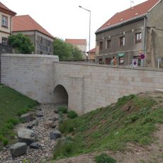 Bridge of Vinařického street over the moat in Slaný