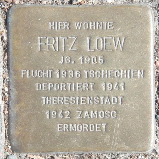 Stolperstein dedicated to Fritz Loew