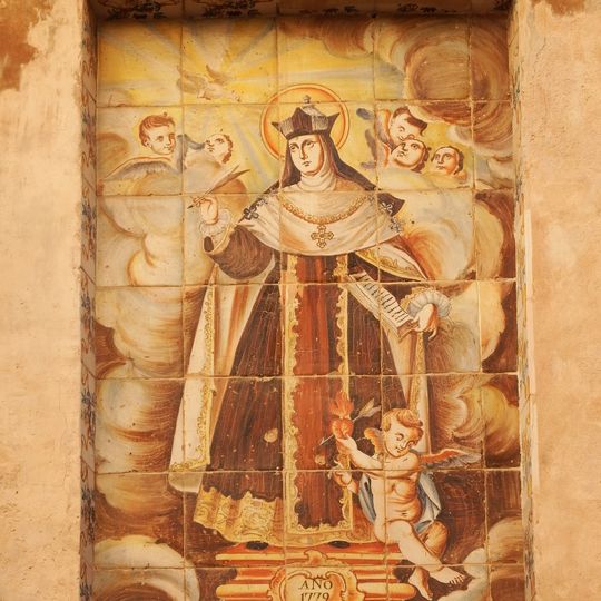 Ceramic panel of Saint Teresa of Ávila at Convent del Carme
