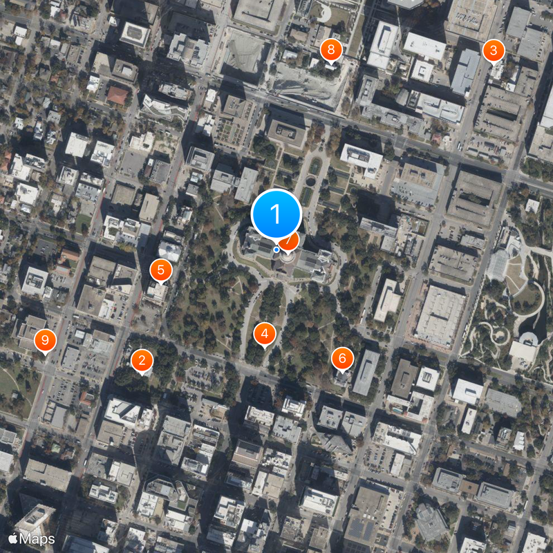 Texas State Capitol Kaart