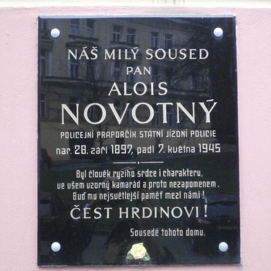 Alois Novotný memorial plaque