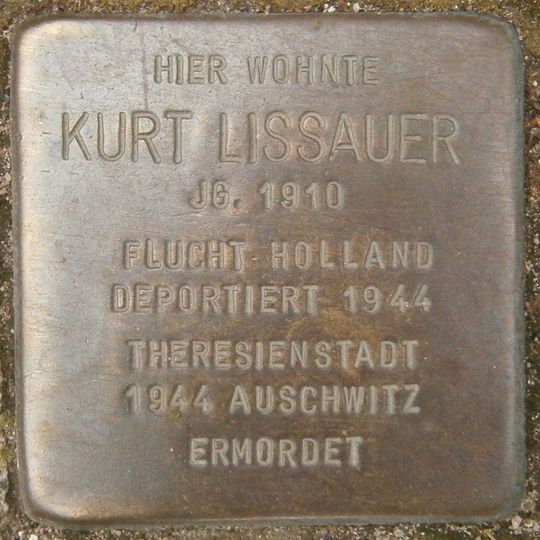 Stolperstein en memoria de Kurt Lissauer
