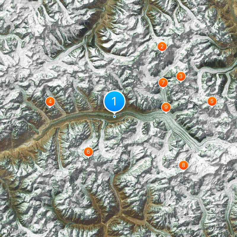 Glacier du Baltoro Carte