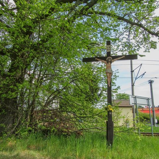 Dřevěný kříž v Zábřehu na ulici Postřelmovská