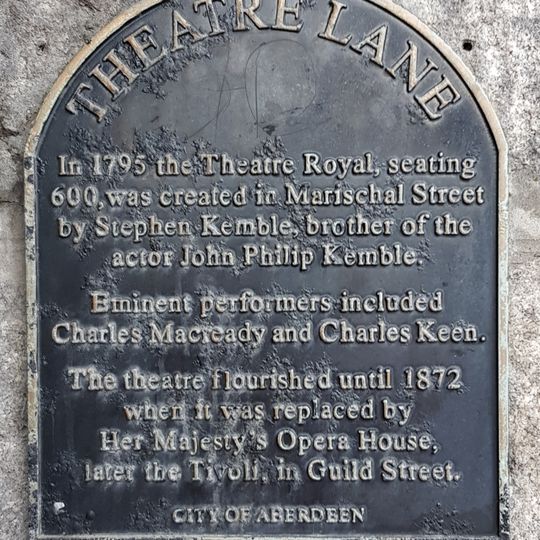 Commemorative plaque to Theatre Lane
