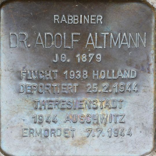 Stolperstein dedicated to Adolf Altmann