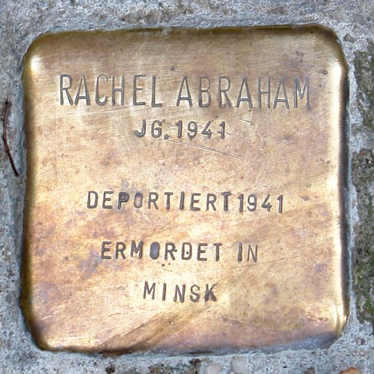 Stolperstein dedicated to Rachel Abraham