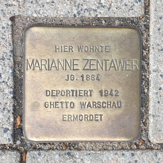 Stolperstein dedicated to Marianne Zentawer