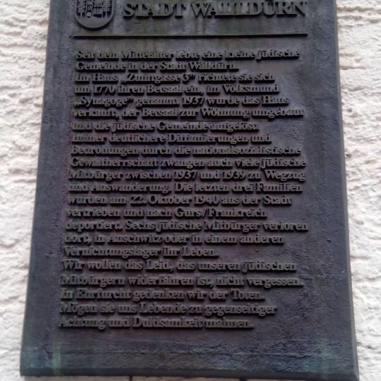 Gedenktafel Jüdischer Betsaal Walldürn
