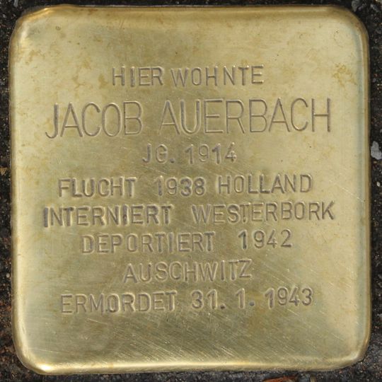Stolperstein dedicated to Jacob Auerbach