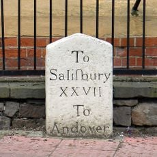 Milestone, High Street, on S side of Town Hall, close to public toilets.