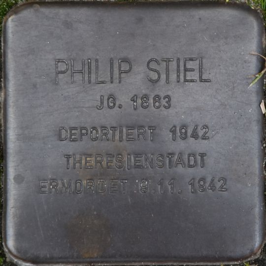 Stolperstein dedicated to Philip Stiel