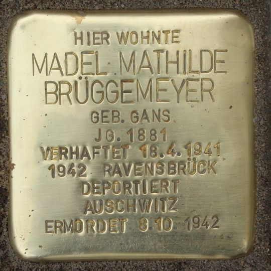 Stolperstein en memoria de Madel Mathilde Brüggemeyer