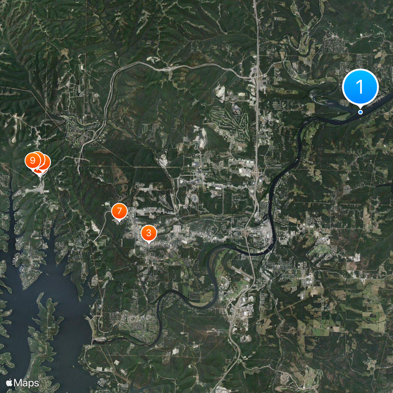 Lake Taneycomo Mappa
