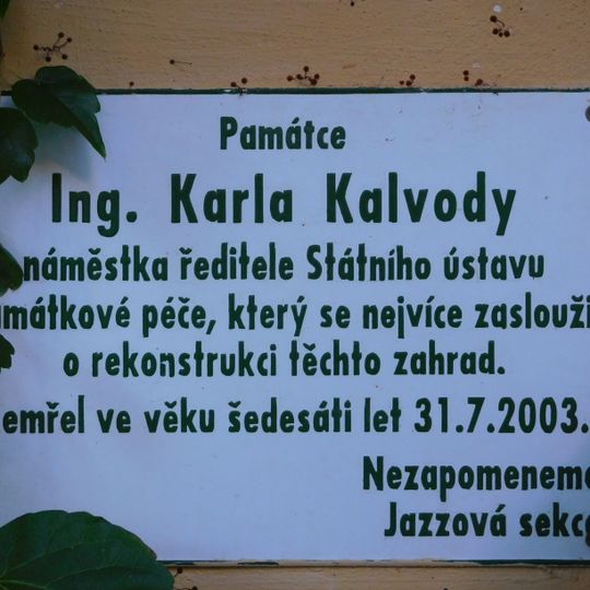Plaque to Karel Kalvoda