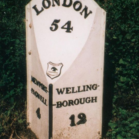 Milepost, Newport Road; 100m N of jct to Emberton Country Park