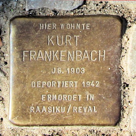 Stolperstein dedicated to Kurt Frankenbach