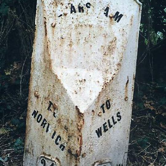 Milepost, c.1/5 mile N of farm entrance lane