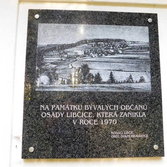 Pamětní deska zaniklé osady Libčice