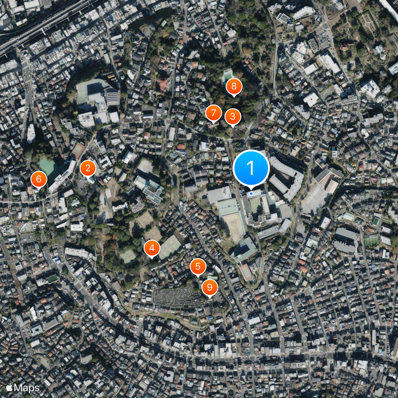 Yokohama Futaba Junior and Senior High School Map