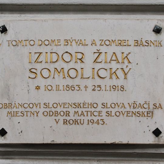 Meštiansky dom, tabuľa pamätná