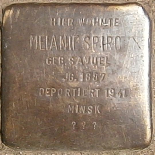 Stolperstein en memoria de Melanie Spiro