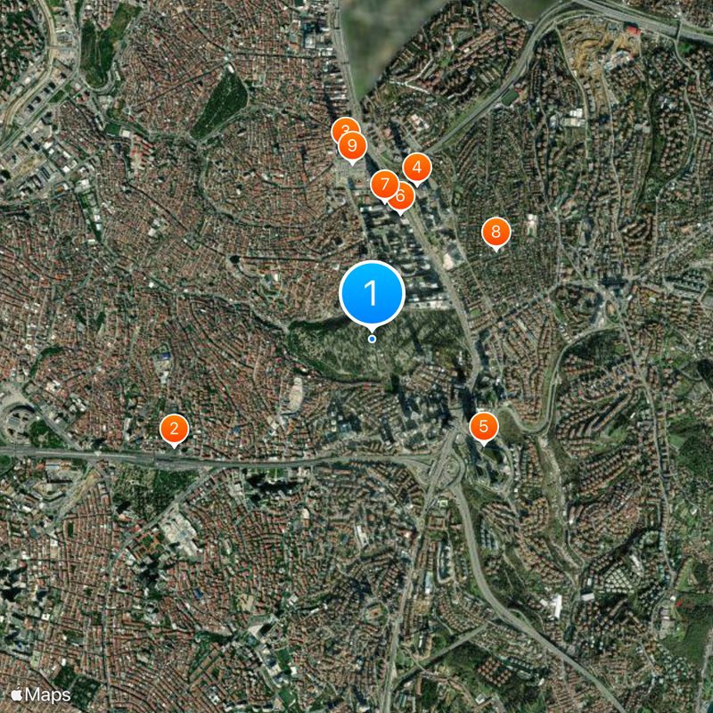 Zincirlikuyu Cemetery Map