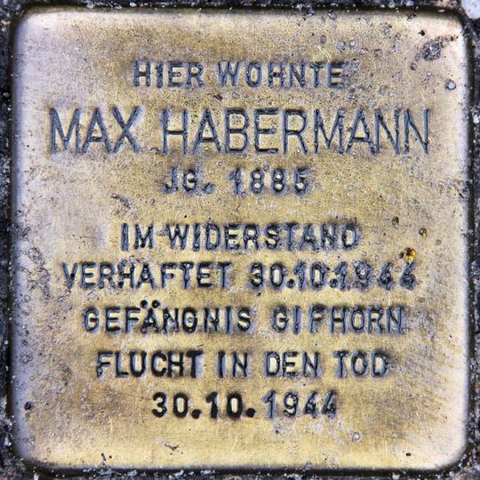Stolperstein en memoria de Max Habermann