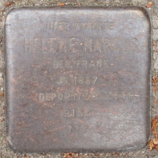 Stolperstein dedicated to Helene Marcus