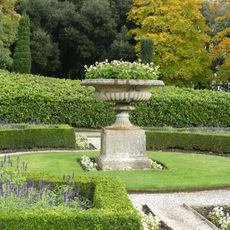 Eastern vase on lower terrace garden before south front of Tatton Hall