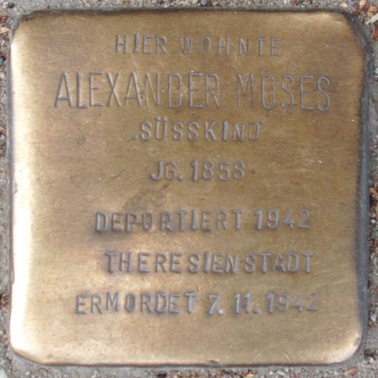 Stolperstein dedicated to Alexander Moses