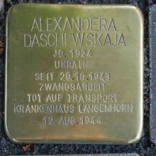 Stolperstein en memoria de Alexandera Daschewskaja