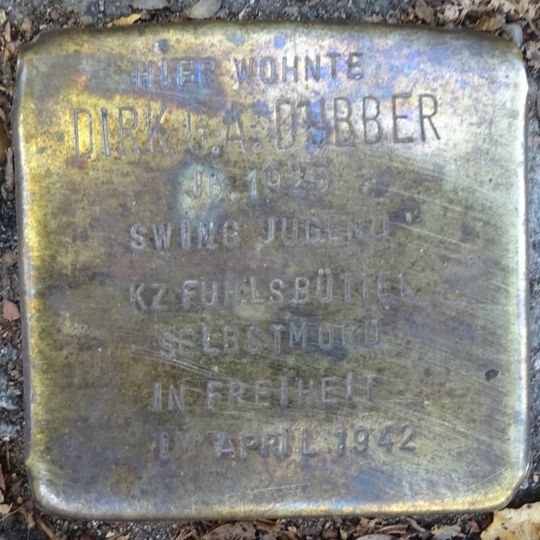 Stolperstein à la mémoire de Dirk G. A. Dubber