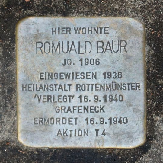 Stolperstein à la mémoire de Romuald Baur