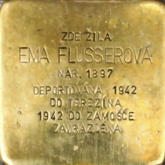 Stolperstein dedicated to Ema Flusserová