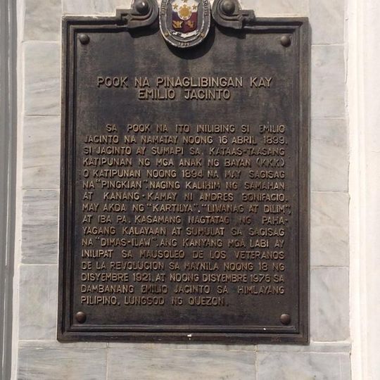Burial Site of Emilio Jacinto historical marker