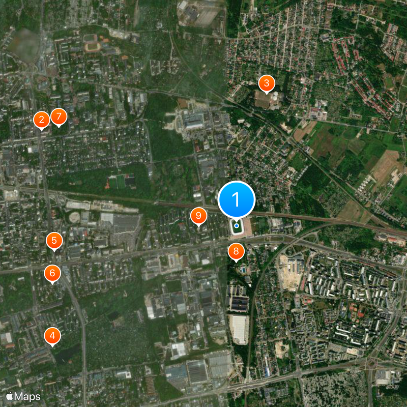 Stadion Widzewa Kaart