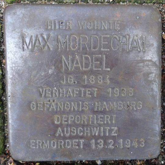 Stolperstein dedicated to Max Mordechai Nadel
