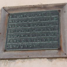 Pamětní deska na rodném domě Františka Bohumíra Štěpničky v Opatově