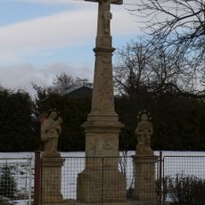 Crucifix with statues of Saint Roch and Saint John of Nepomuk in Nový Malín