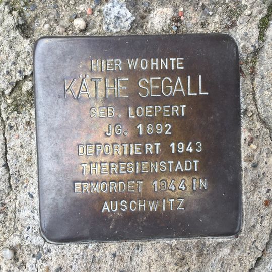 Stolperstein en memoria de Käthe Segall