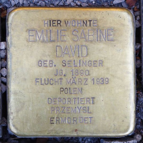 Stolperstein en memoria de Emilie Sabine David